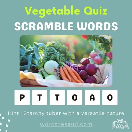 Guess the scramble words Vegetable